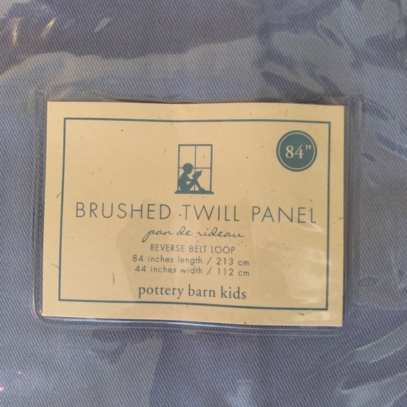 Pottery Barn Kids Brushed Blue Twill Curtains - 2 Panels - Picture 3 of 5